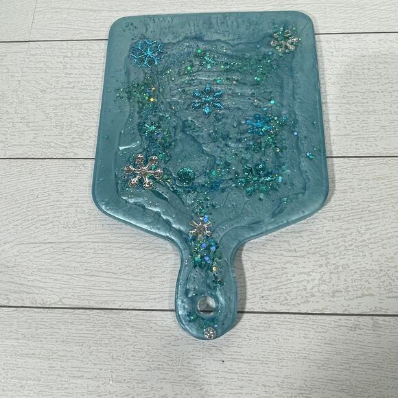 Blue Winter Resin Cheeseboard Charcuterie Board - Picture 1 of 6